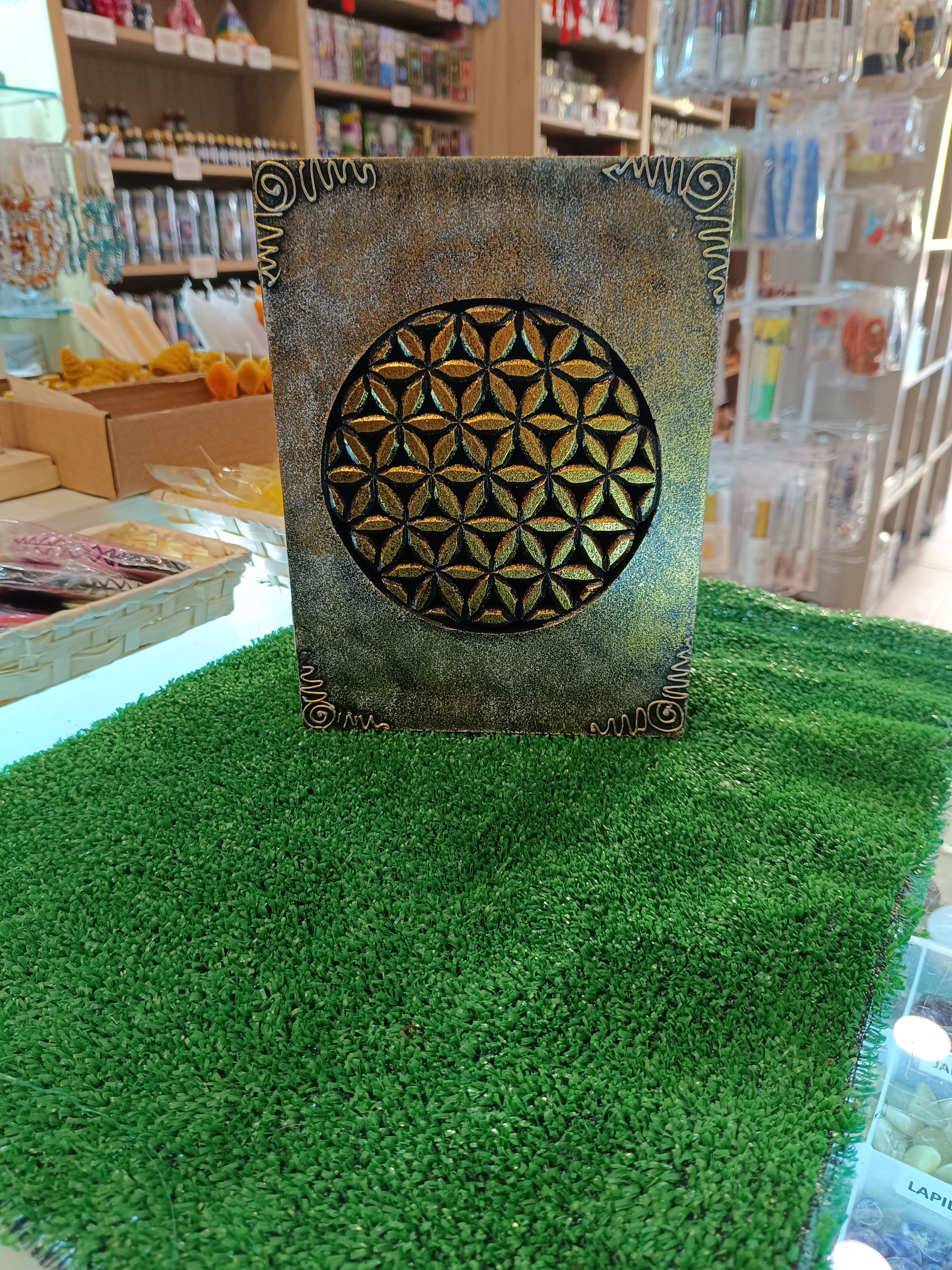 CAJA MADERA FLOR DE LA VIDA 