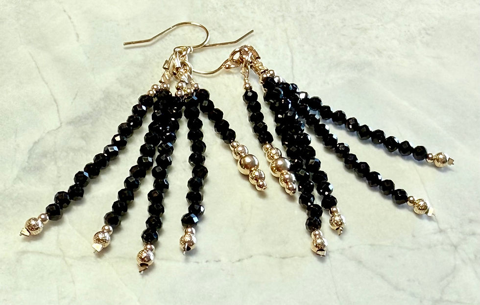 Thumbnail: Black Spinel / Herkimer Diamond - Jewellery Sets