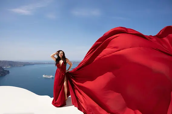 The Definitive Santorini Flying Photoshoot Dress Color Guide for Each Skin Tone & Hair The Definitive Santorini Flying Photoshoot Dress Color Guide for Each Skin Tone & Hair