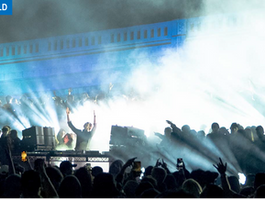 DJ Dimension downtown LA Show powered by Elation and Bending Lite