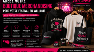 Créer une boutique de merchandising pour un festival en Wallonie avec Tee-Comme