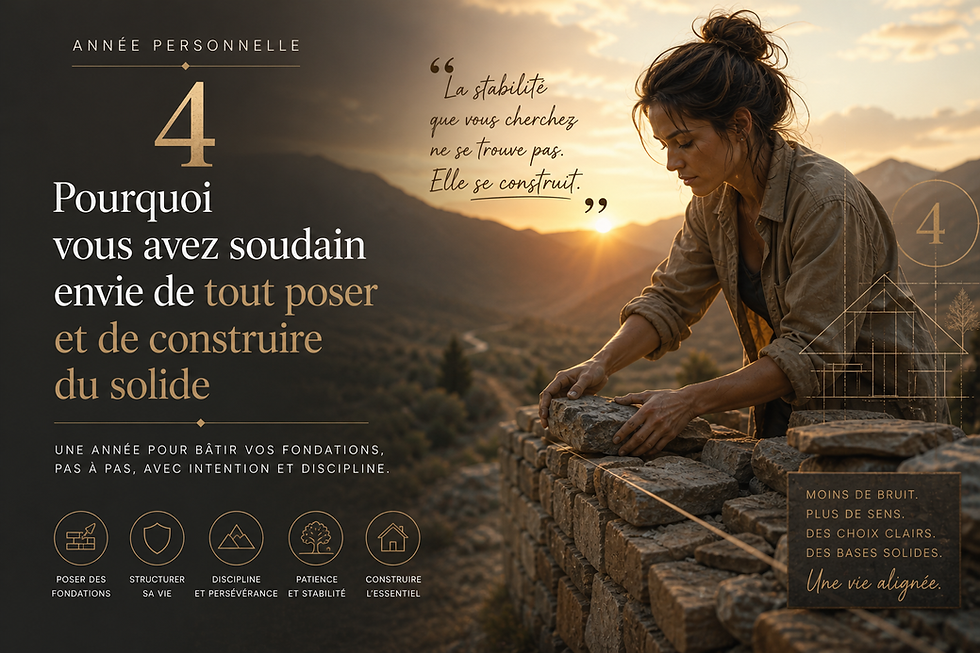 Année Personnelle 4 : Pourquoi vous avez soudain envie de tout poser et de construire du solide