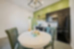 Eye-level view of a cozy kitchen with modern appliances