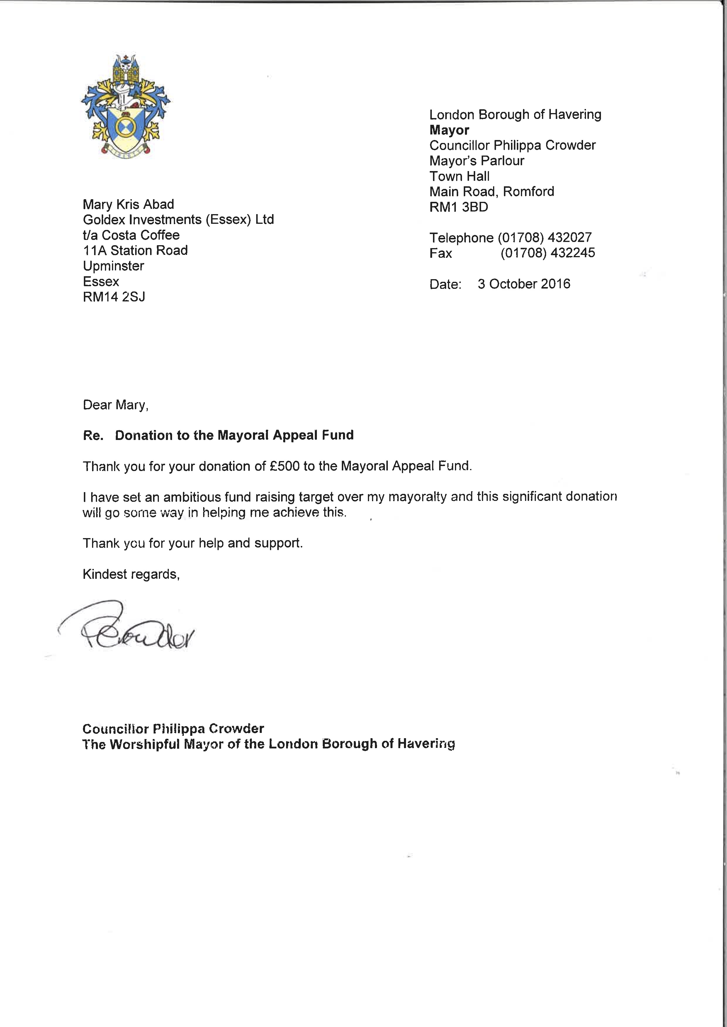 The Mayoral Appeal Fund