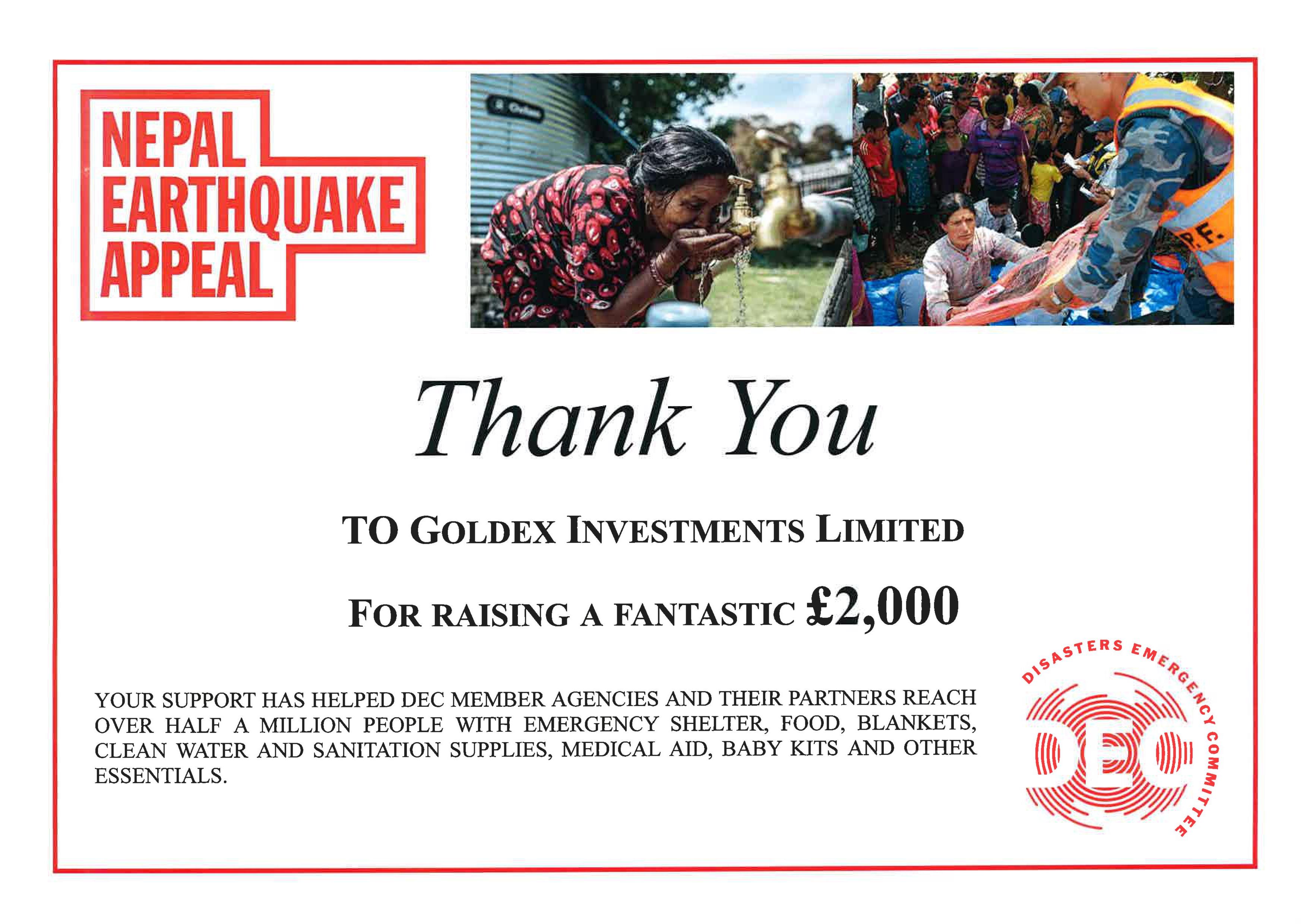 Nepal Earthquake Appeal