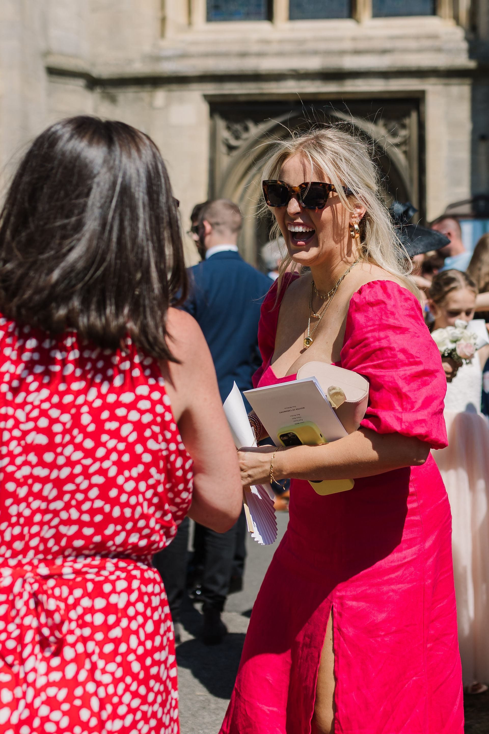candid photo of wedding guests