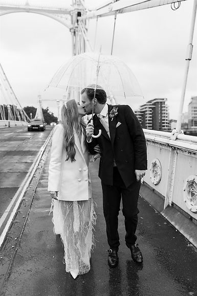 natural photo of bride and groom in london