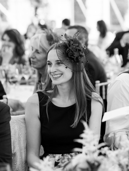 wedding guest smiling 