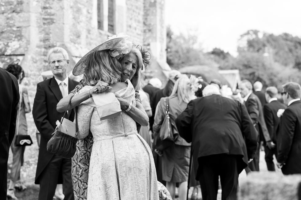 candid photo of wedding guests