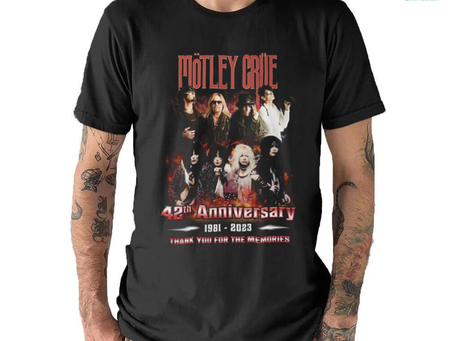 motley crae 42th anniversary 1981 2023 thank you for the memorie shirt