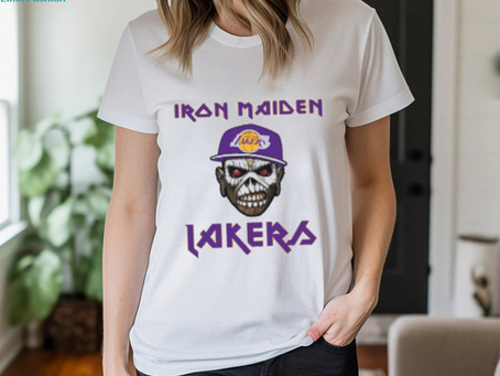 Los Angeles Lakers Iron Maiden Rock Band Music T Shirt
