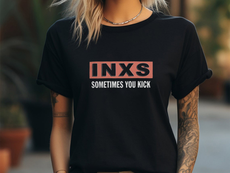 INXS Merch Sometimes You Kick Black T Shirt