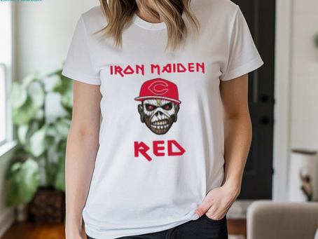 MLB Cincinnati Reds Iron Maiden Rock Band T Shirt