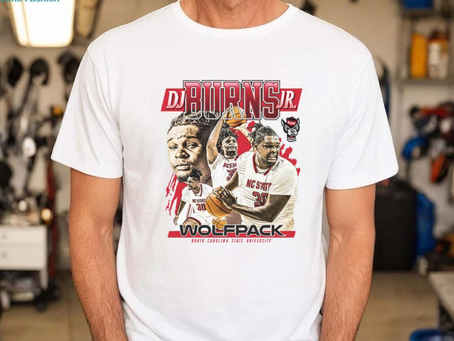 NC State NCAA Men’s Basketball DJ Burns Jr. Official 2023 2024 Post Season T Shirt