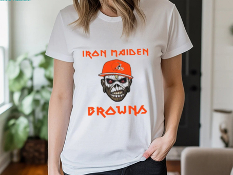 NFL Cleveland Browns Iron Maiden Rock Band Music T Shirt