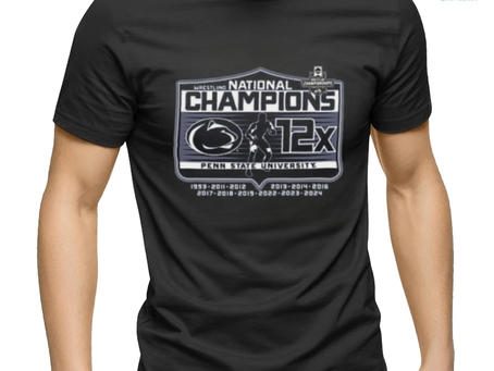 Penn State Nittany Lions Navy Blue 2024 12X National Champions Short Sleeve T Shirt