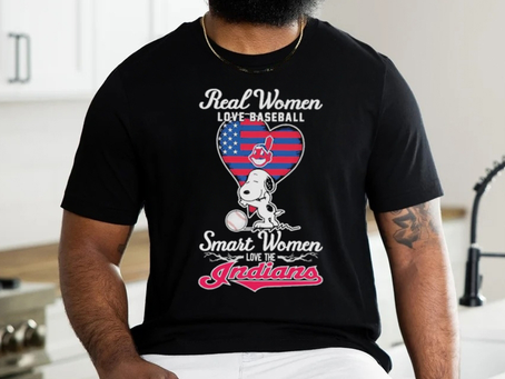Snoopy Real Women Love Baseball Smart Women Love The Cleveland Indians Shirt