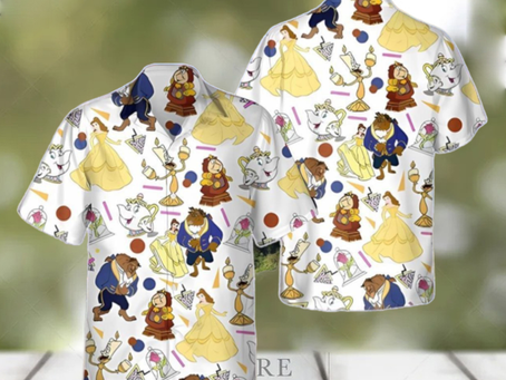 Retro 90s Beauty And The Beast Disneyland Family Hawaiian Shirt Unique Gift