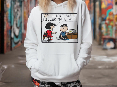 Where my killer tape at cartoon shirt
