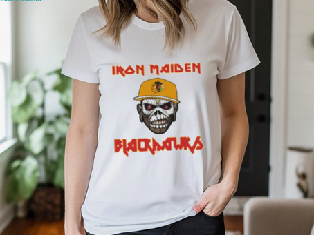 Chicago Blackhawks Iron Maiden Rock Band T Shirt
