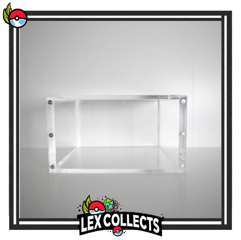 Clear acrylic display case, Lex Collects