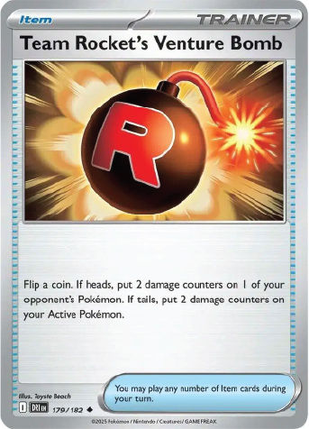 Pokemon card: exploding R, coin flip effect