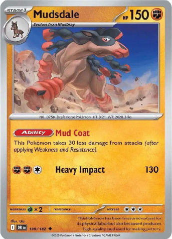 Pokemon card: Ground-type Donphan, Mud Coat, Heavy Impact