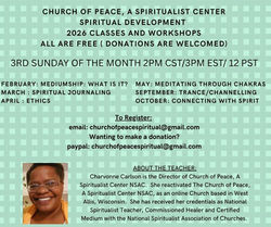 Church of Peace, A Spiritualist Center Spiritual Development2026 CLASSES