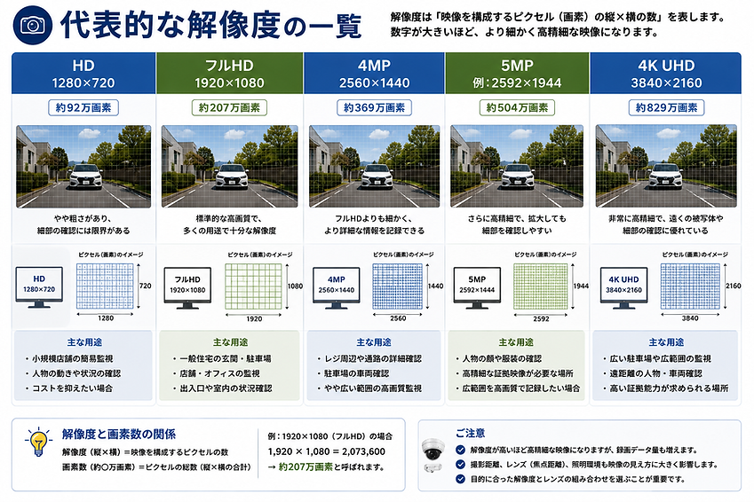 防犯カメラの解像度とは?