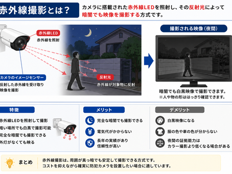 防犯カメラの夜間カラー撮影