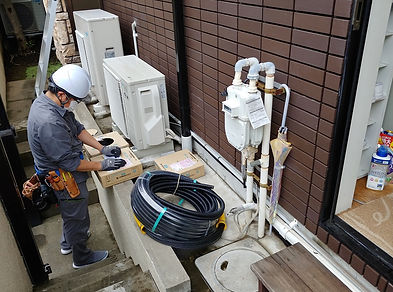 歯科医院の防犯カメラ用配管
