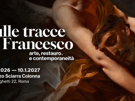 Locandina della mostra Sulle tracce di Francesco al Museo del Corso – Palazzo Sciarra Colonna