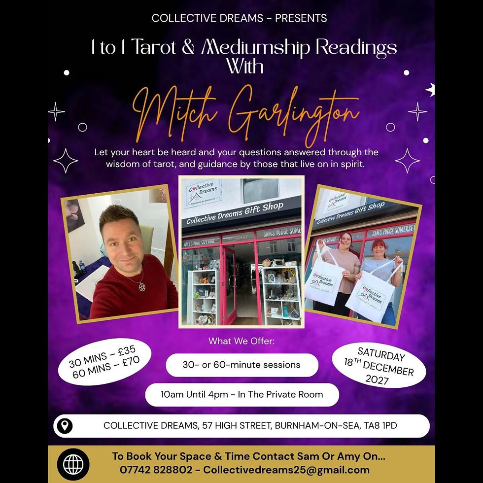 One To One Readings - With Mitch At Collective Dreams - Burnham-On-Sea