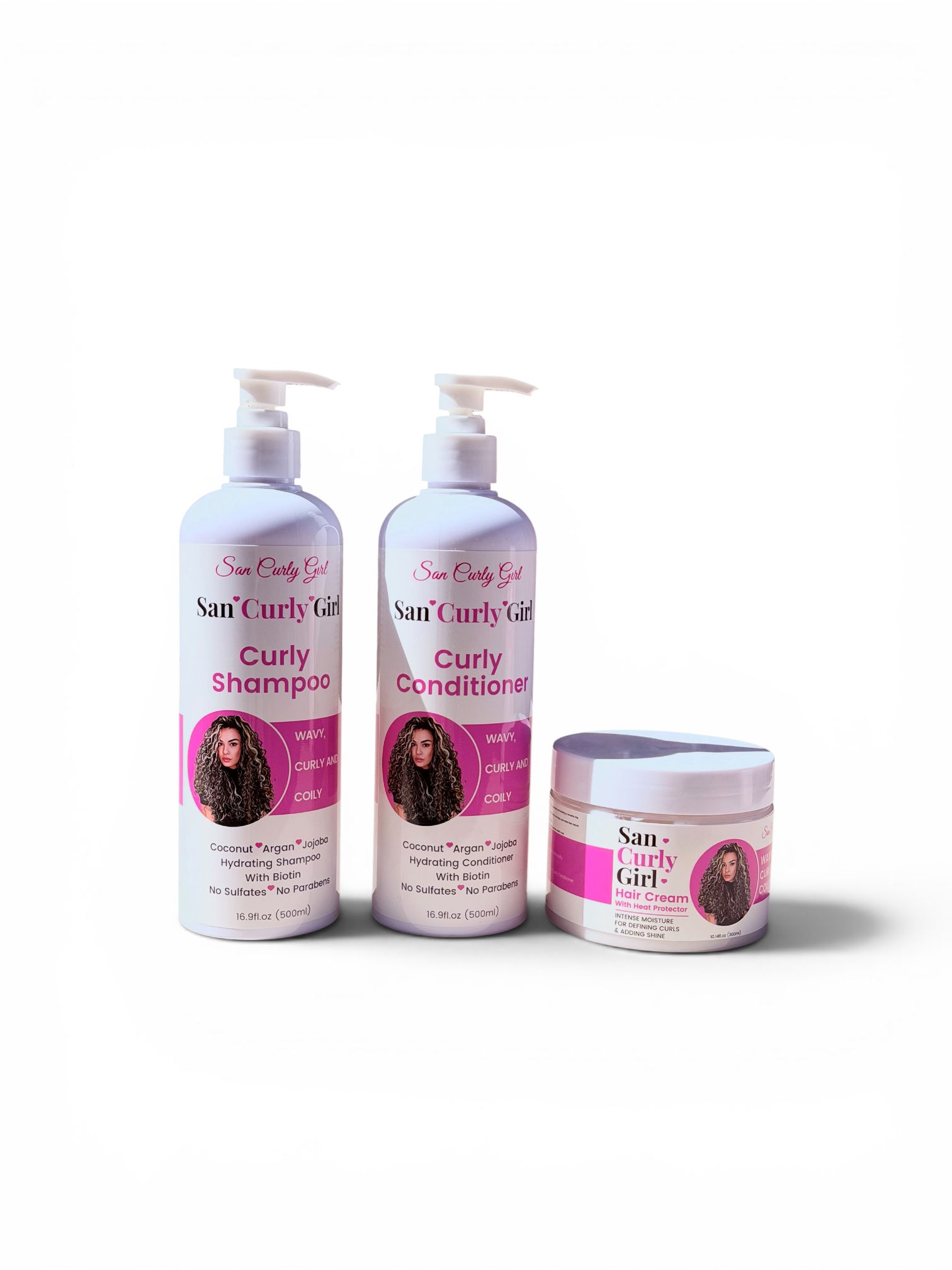 San Curly Glow 3 pieces Shampoo + Conditioner +Curly Cream