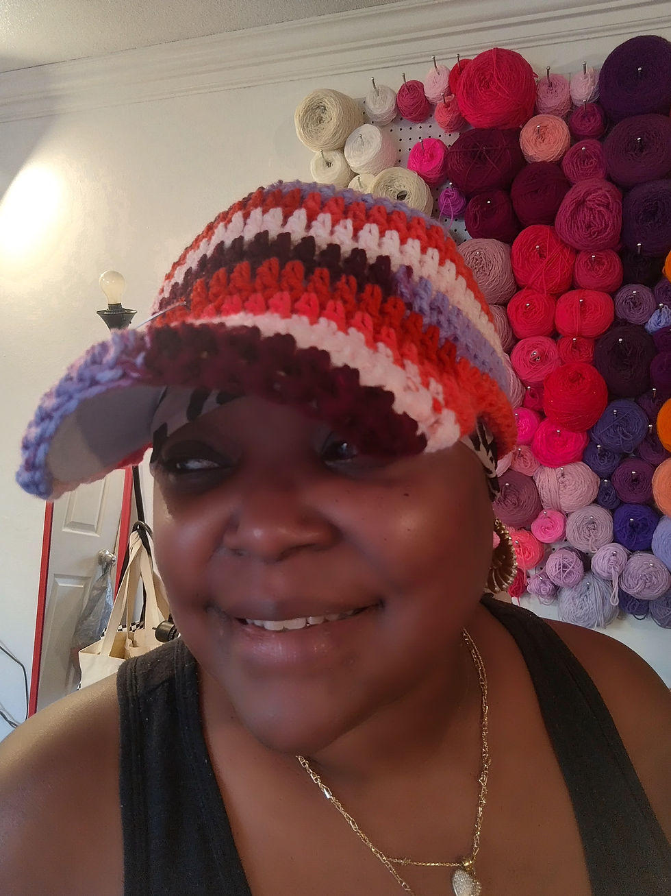 Thumbnail:  Burgundy Mosaic Crochet Baseball Hat 