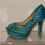 Thumbnail: Gianna Bini Heels teal with crystals