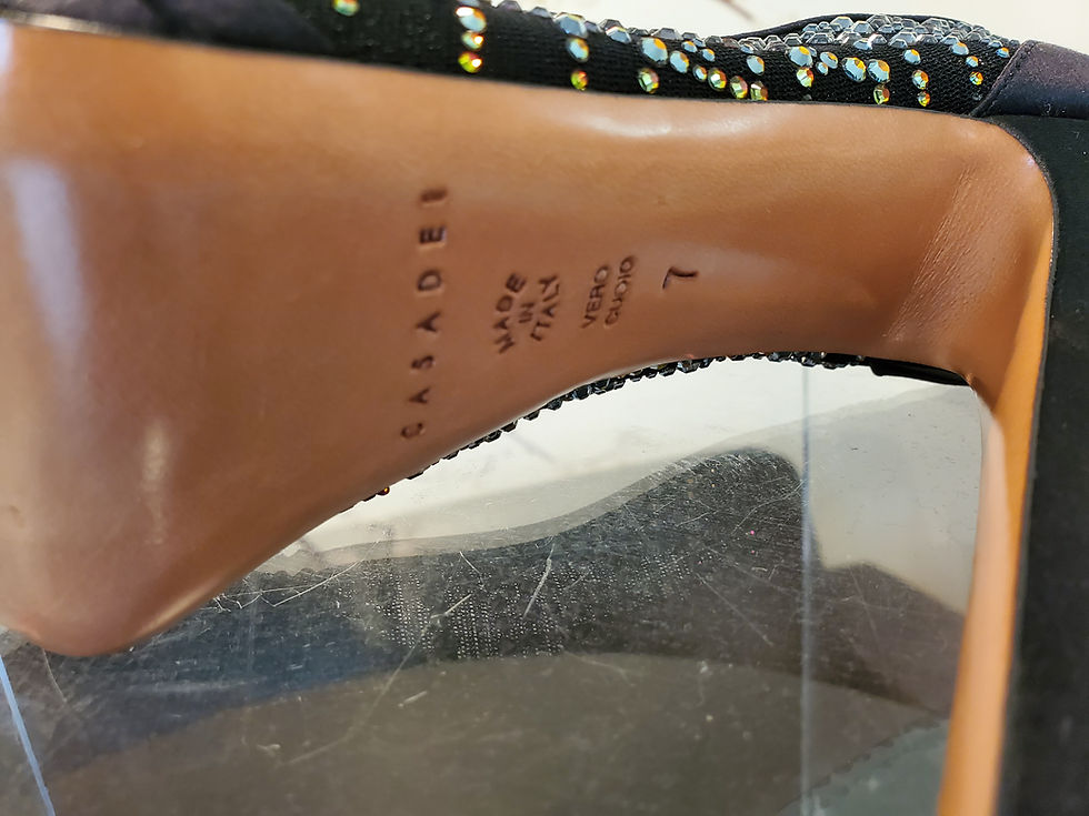 Thumbnail: Authentic CASADEI PUMP SILK WITH CRYSTAL