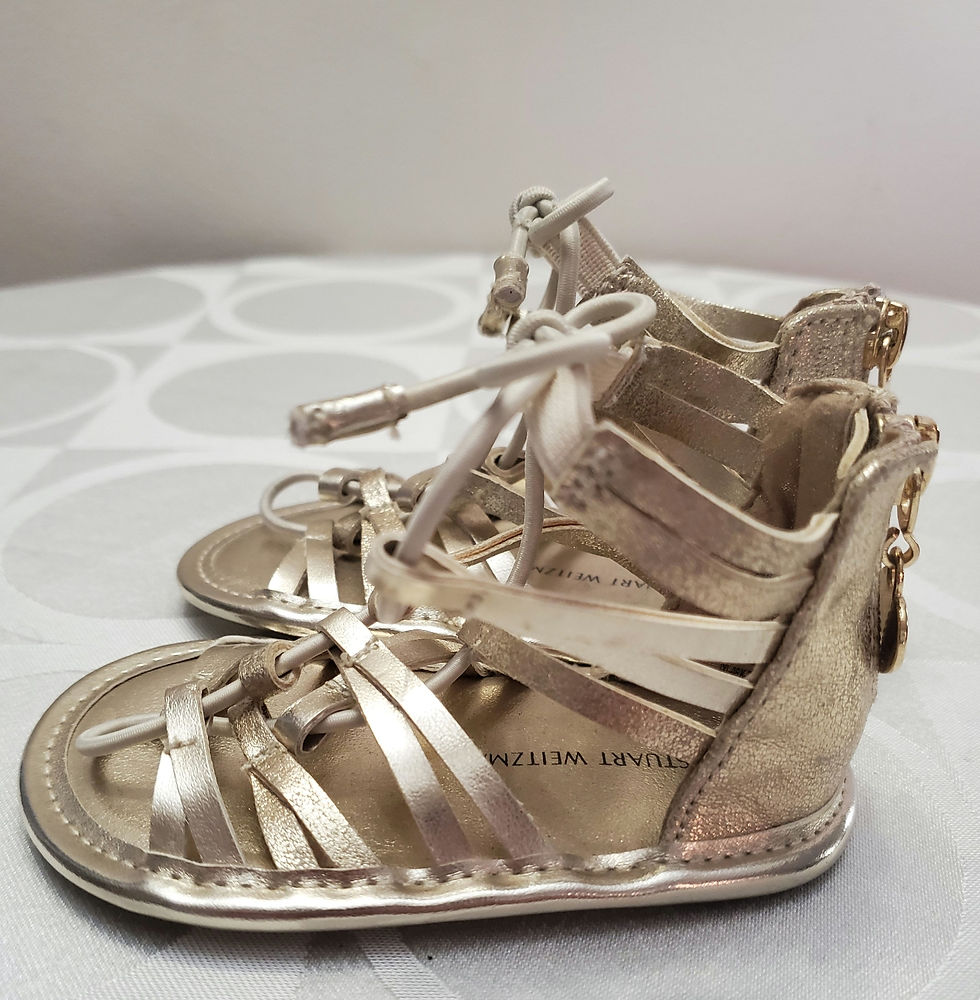 Thumbnail: Stuart Weitzman gold sandles 