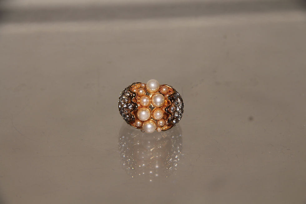 Gold Tone Pearl Ring
