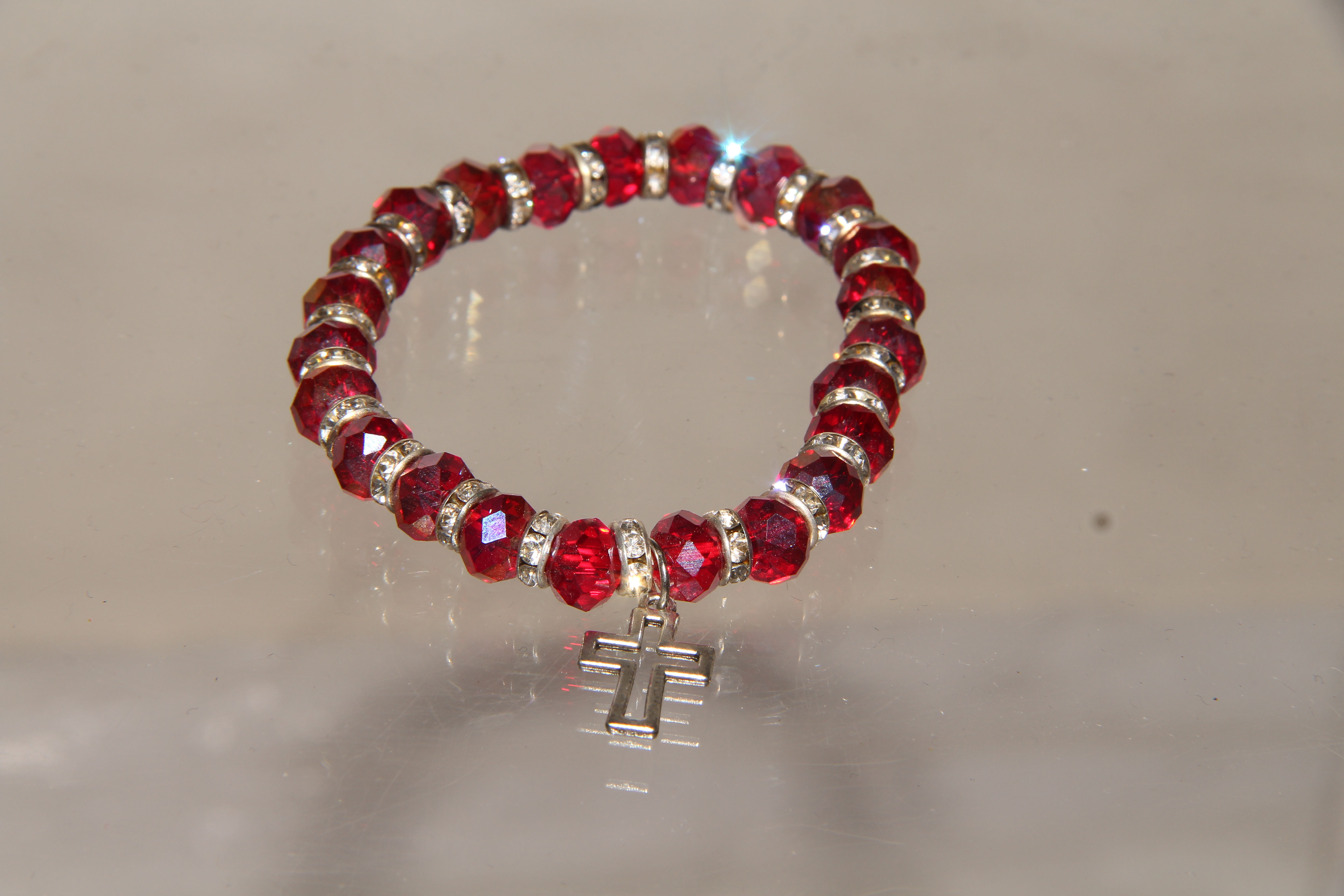Ruby Cross Bracelet