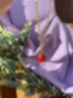 Strawberry Necklace - Gold Chain 16"