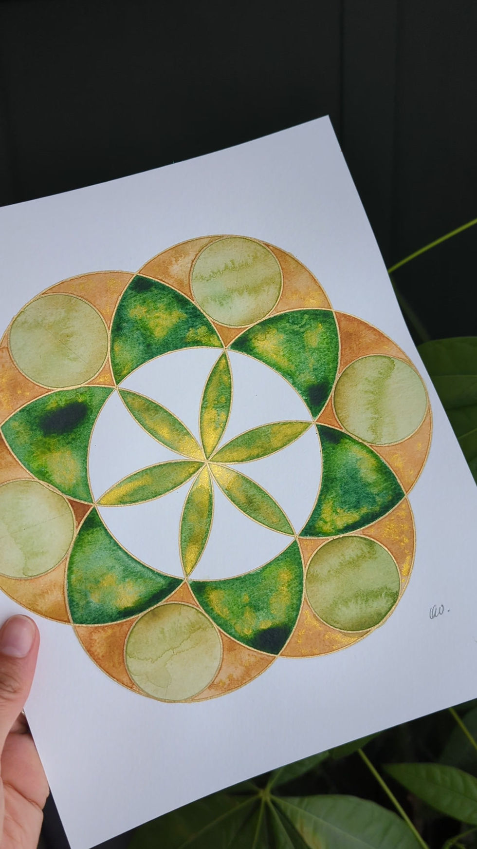 Thumbnail: "The Beginning of Joy" Watercolour & Gold Oil