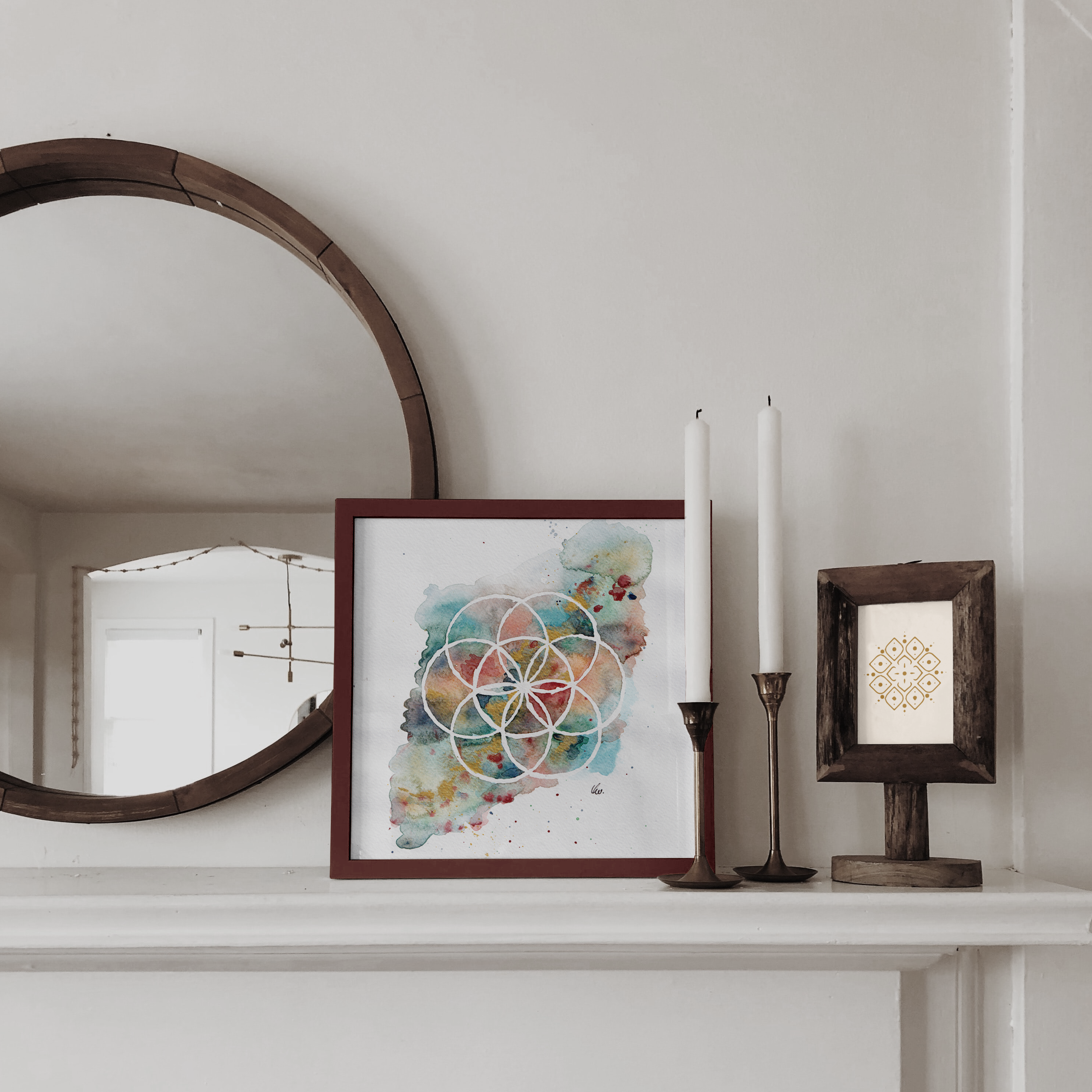 "Expansion" Watercolour & Gold Finish