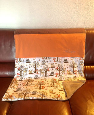 Gagacrea, Céline Gaillard, cadeaux de naissance personnalisés, couverture 3 tissus, fait main, couture suisse