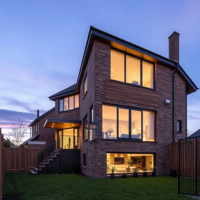 Modern home exterior with large windows and a Home extension in London.