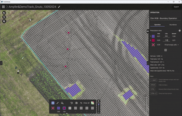 農業マッピングソフトウェア「Pix4Dfields」は、ドローンでの農薬散布に必要な可変施肥マップを作成することができます。