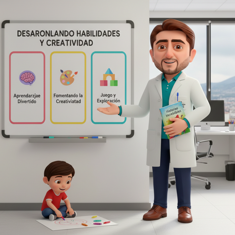“Niños jugando con bloques y juegos de construcción, imagen que representa el desarrollo de habilidades motoras, creatividad, pensamiento lógico y cooperación en la infancia.”