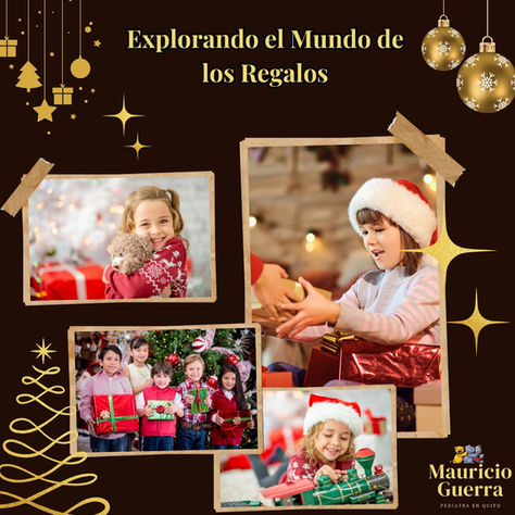 “Niños recibiendo y disfrutando regalos durante la época navideña, imagen que representa la alegría infantil, el juego y las experiencias emocionales asociadas a los obsequios.”
