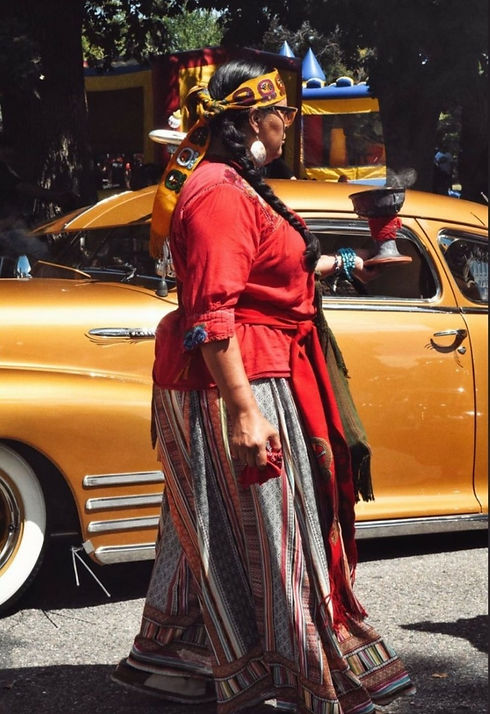 Beverly walking in a parade