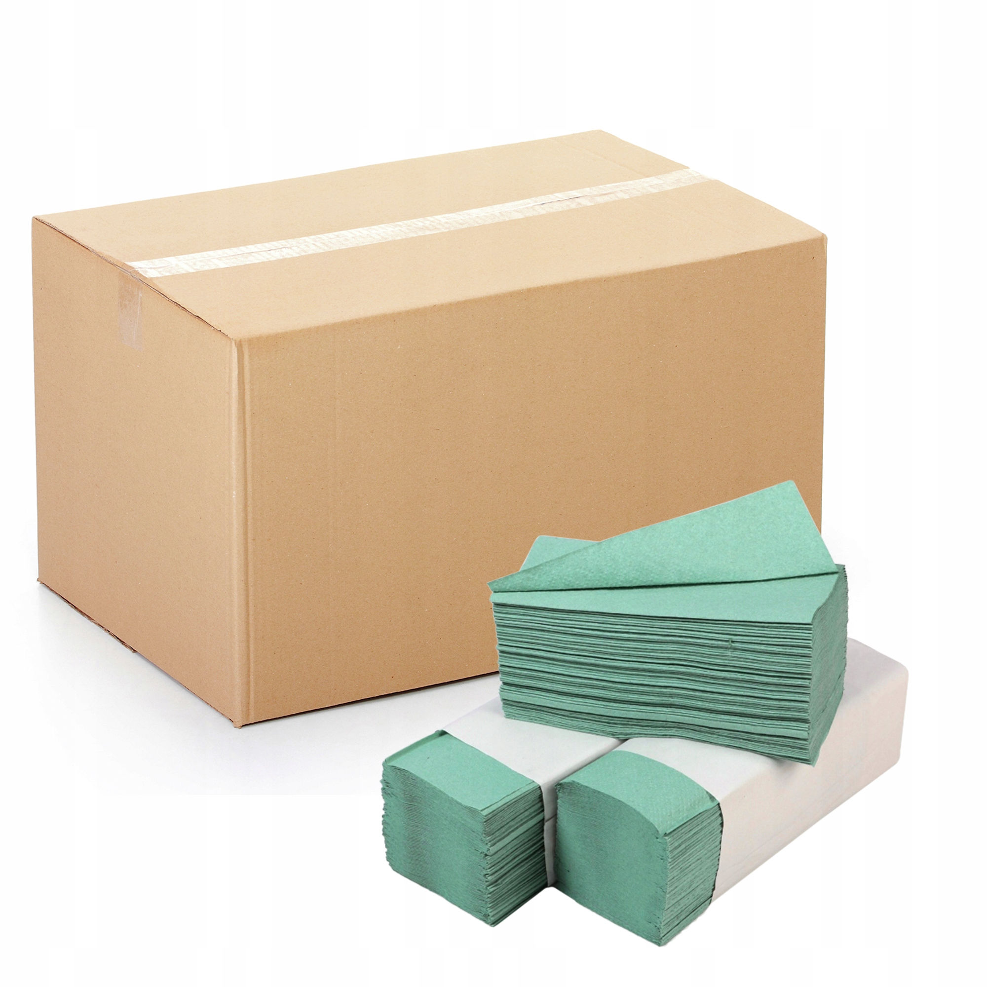 Ręczniki papierowe zielone typu ZZ makulatura 20bind